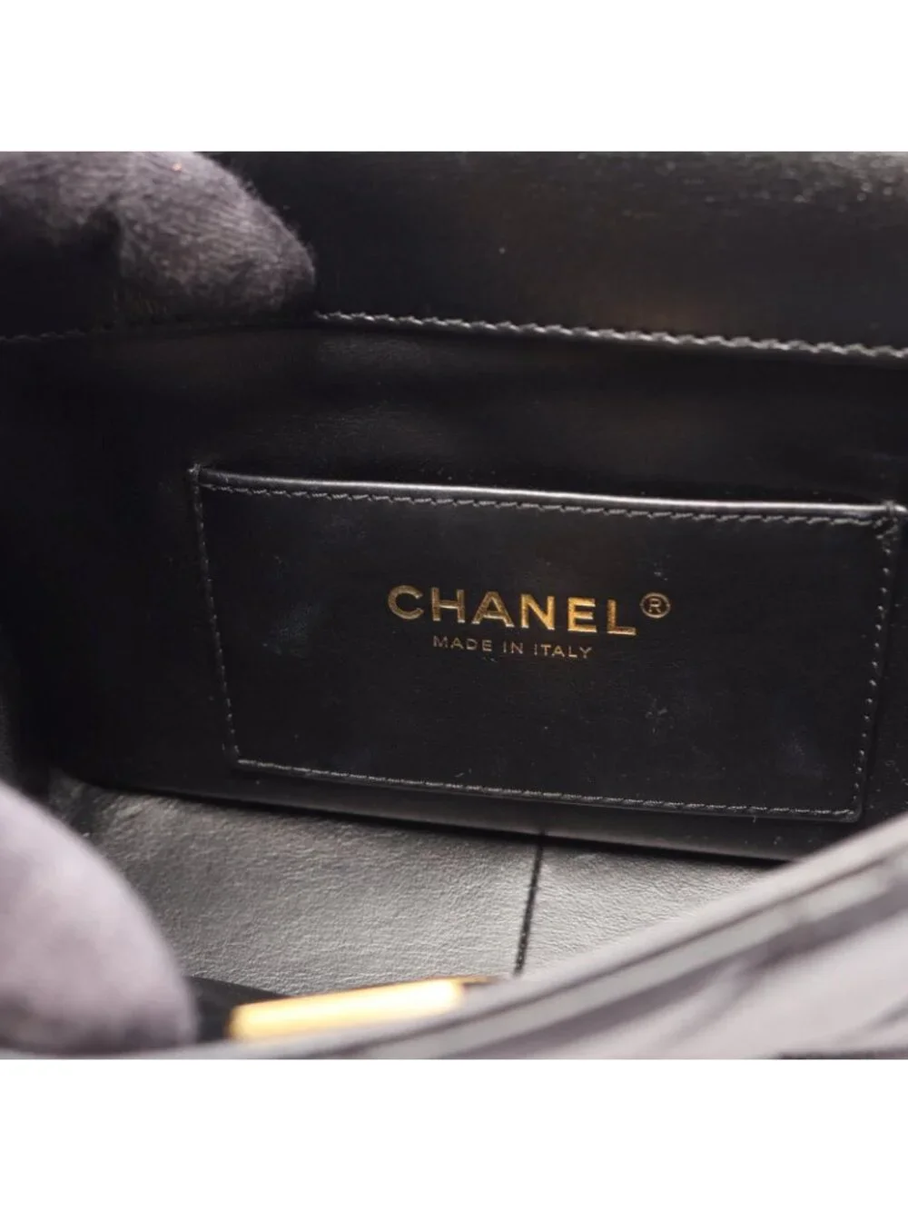 Chanel Shoulder Bag Mini Flap Quilted Black Leather